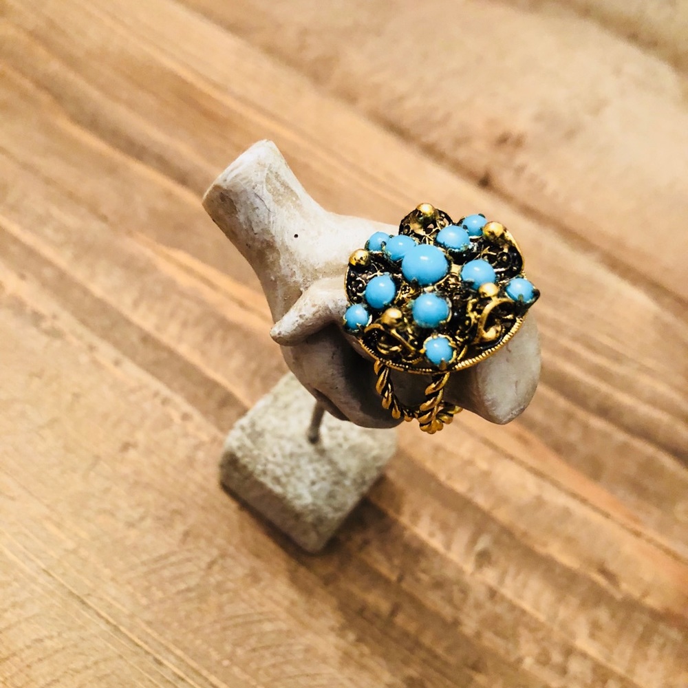 Turquoise gold plated Ring